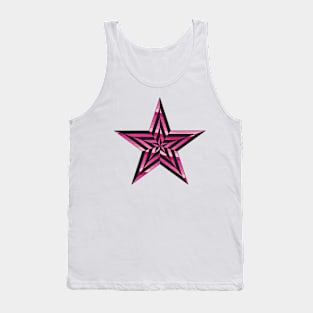 Stars pink waves - concentric stars doodle design Tank Top